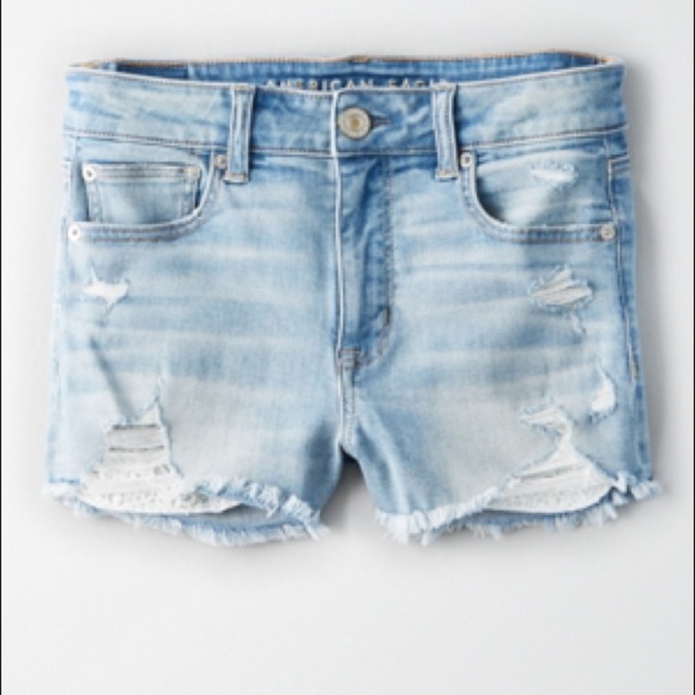 high waisted jean shorts ae